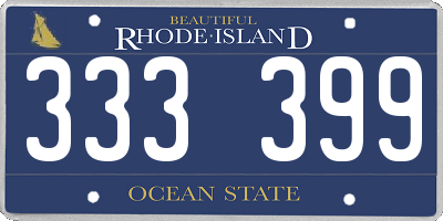 RI license plate 333399