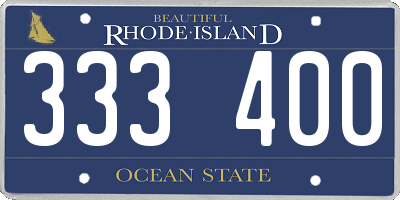 RI license plate 333400
