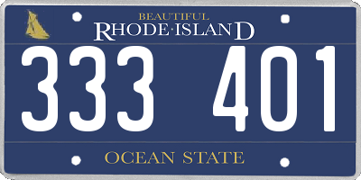 RI license plate 333401