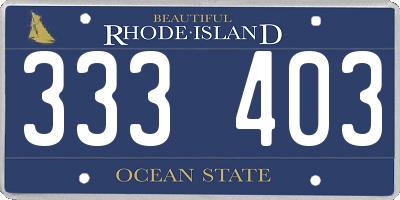 RI license plate 333403