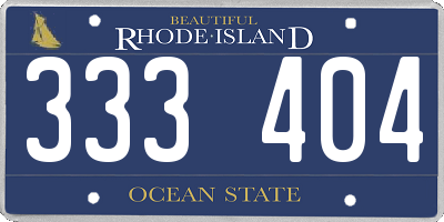 RI license plate 333404
