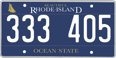 RI license plate 333405