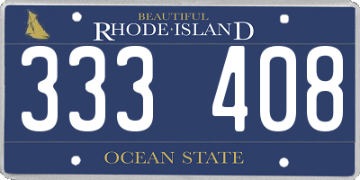 RI license plate 333408