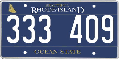 RI license plate 333409