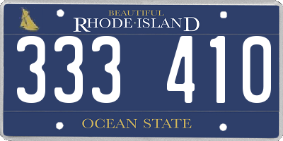 RI license plate 333410