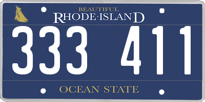 RI license plate 333411