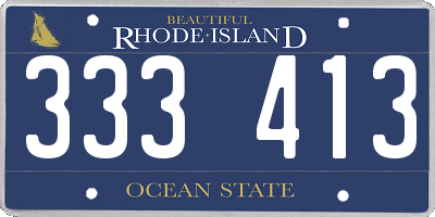 RI license plate 333413