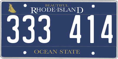 RI license plate 333414