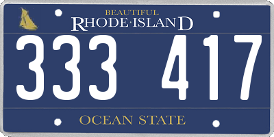 RI license plate 333417