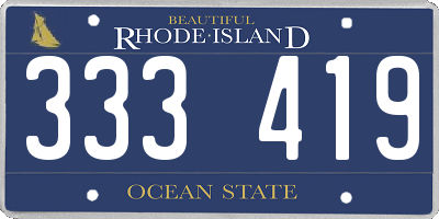 RI license plate 333419