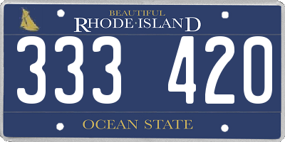 RI license plate 333420