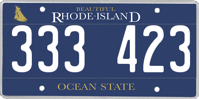 RI license plate 333423