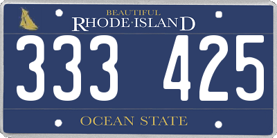 RI license plate 333425