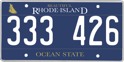 RI license plate 333426