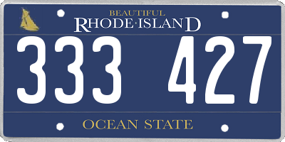 RI license plate 333427