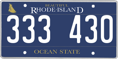 RI license plate 333430