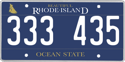 RI license plate 333435