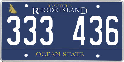 RI license plate 333436