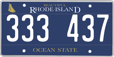 RI license plate 333437