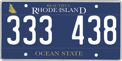 RI license plate 333438