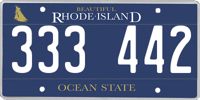 RI license plate 333442