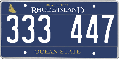 RI license plate 333447