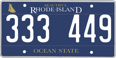 RI license plate 333449