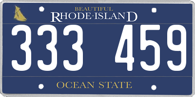 RI license plate 333459