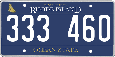 RI license plate 333460