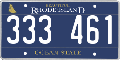 RI license plate 333461