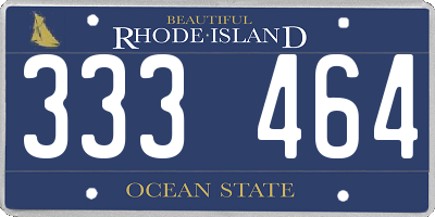 RI license plate 333464