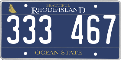 RI license plate 333467