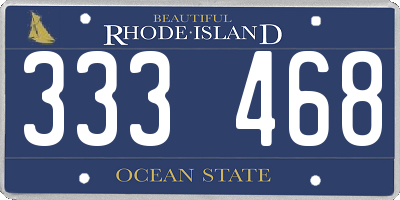 RI license plate 333468