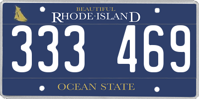 RI license plate 333469