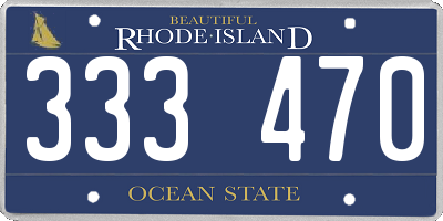 RI license plate 333470
