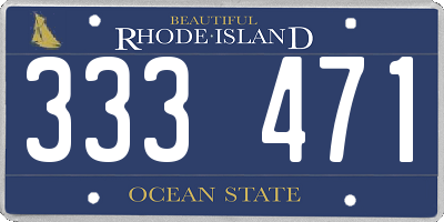 RI license plate 333471