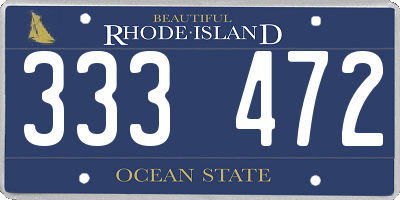 RI license plate 333472