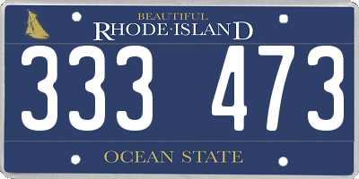 RI license plate 333473
