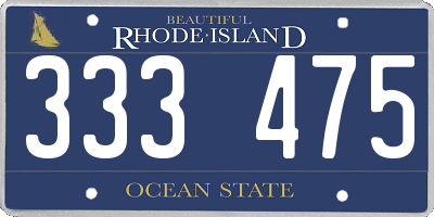 RI license plate 333475