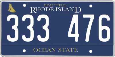 RI license plate 333476