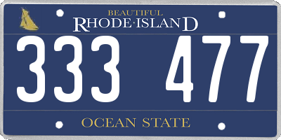 RI license plate 333477