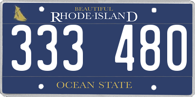 RI license plate 333480