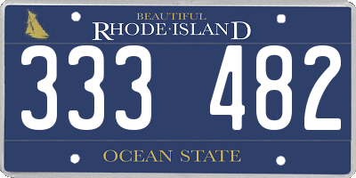 RI license plate 333482