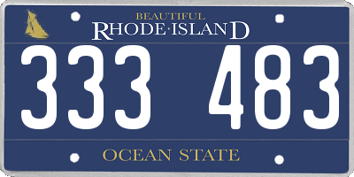 RI license plate 333483