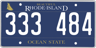 RI license plate 333484