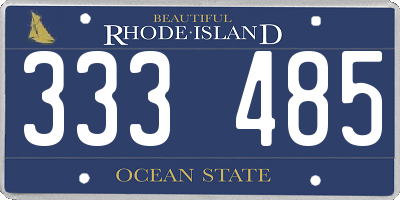 RI license plate 333485
