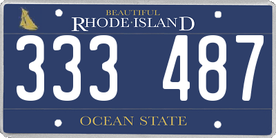 RI license plate 333487