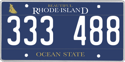 RI license plate 333488