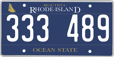 RI license plate 333489