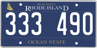 RI license plate 333490